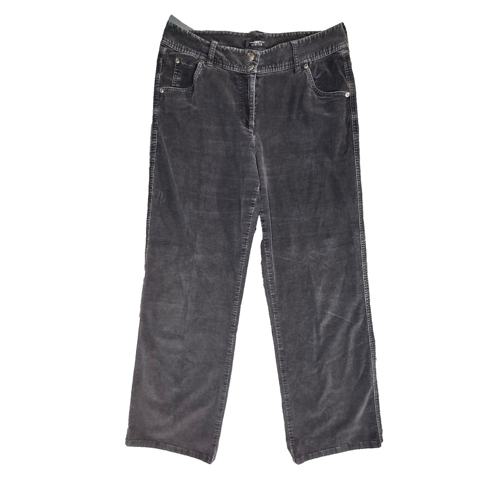 B Moss Company Gray Corduroy Pants Womens 10 Straight Leg Stretch Mid Rise Gray